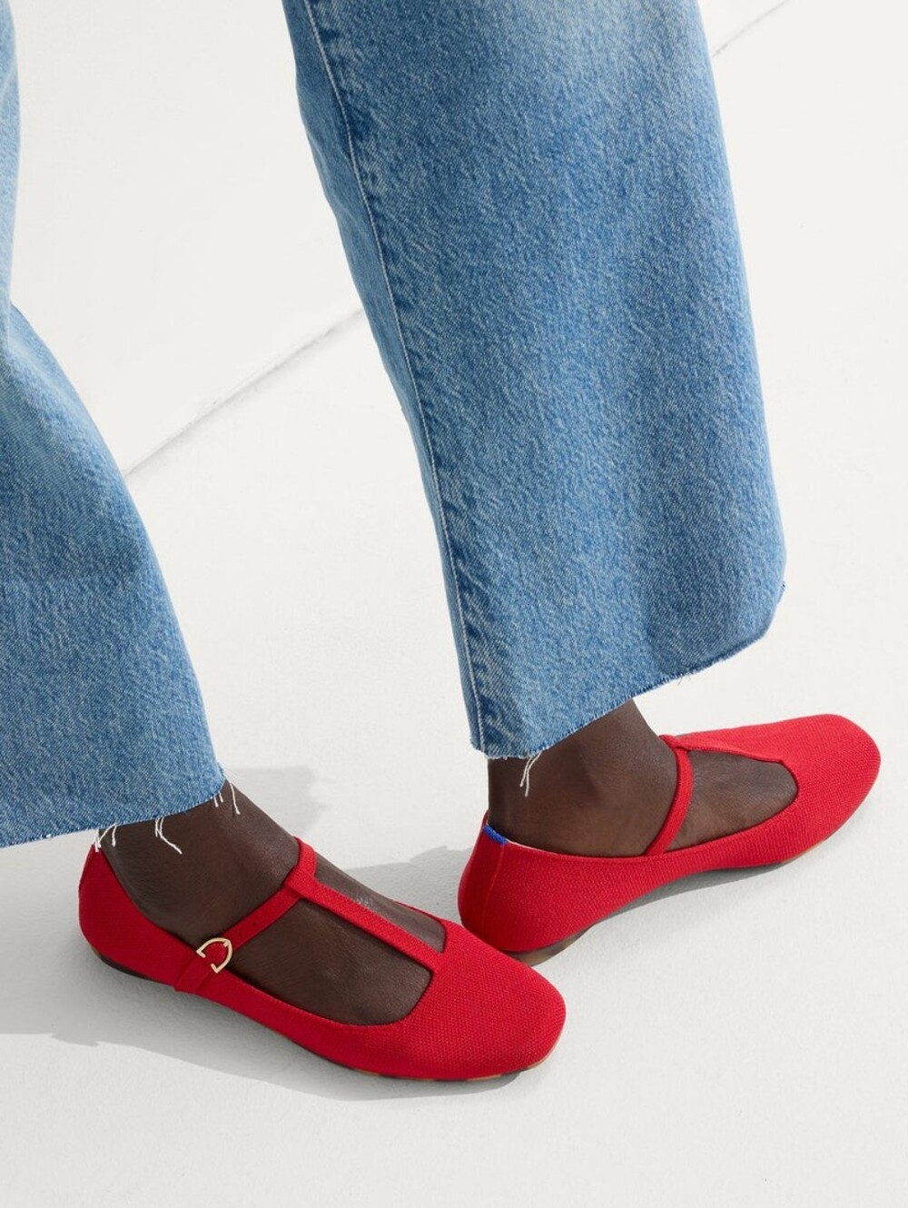 Rothy's The T–Strap Mary Jane Flats in Red Crisp